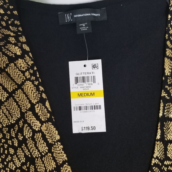 INC Metallic Snake-Embossed Print Dress - Picture 6 of 7